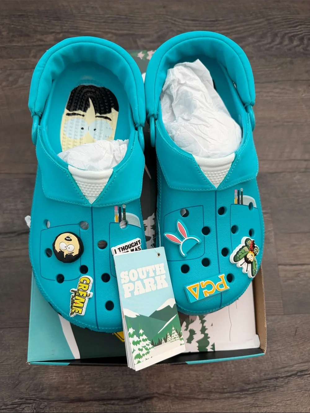 Crocs M8/W10 South Park Randy Blue Classic Cushioned Ankle Strap Slip-On Clogs